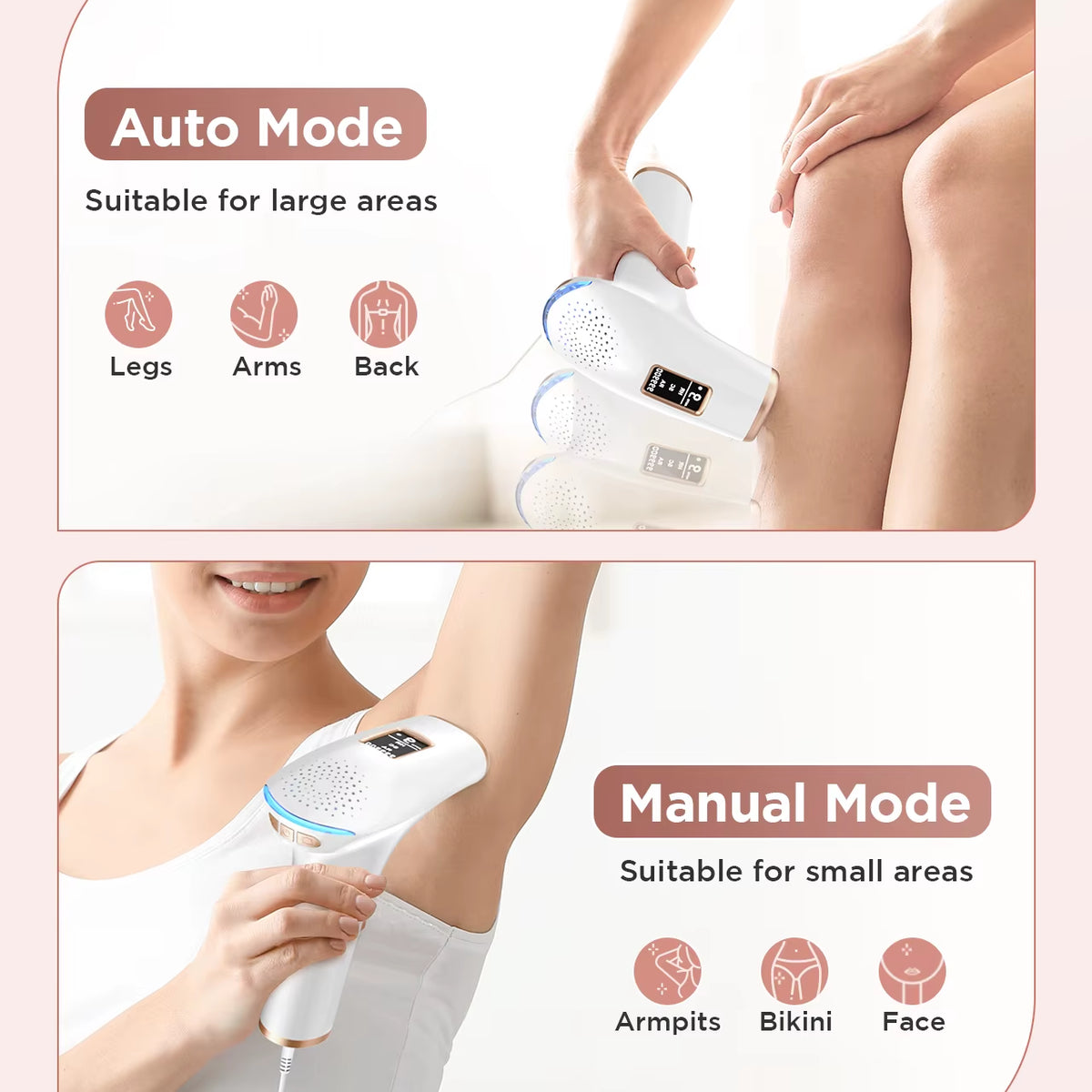3-In-1 Laser Epilator Painless IPL Hair Removal for Women Bikini Legs Arms Laser Hair Remover 999900 Flash Permanent Depilato