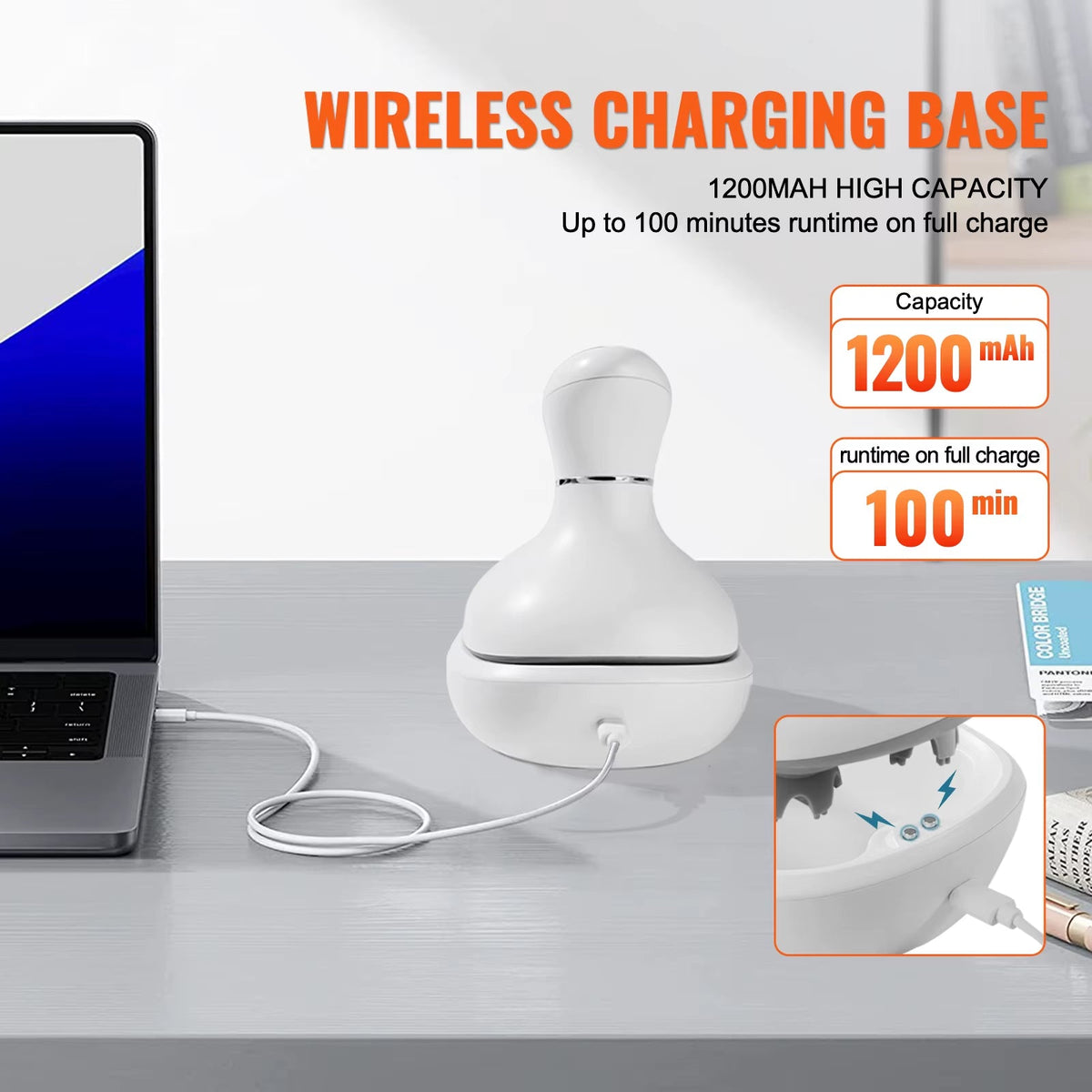 VEVOR Electric Scalp Massager Rechargeable Head Massager Hair Growth IPX7 Waterproof Portable Kneading Electric Scalp Scratcher