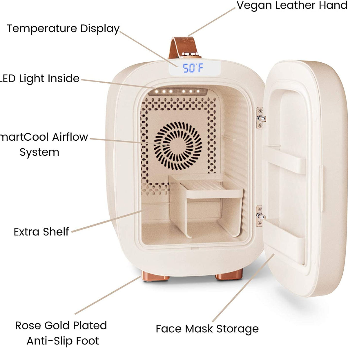 Mini Fridge, Professional Compact Fridge for Skincare, Mini Cosmetics, Makeup, 5 Liter (Cream White, 5L)
