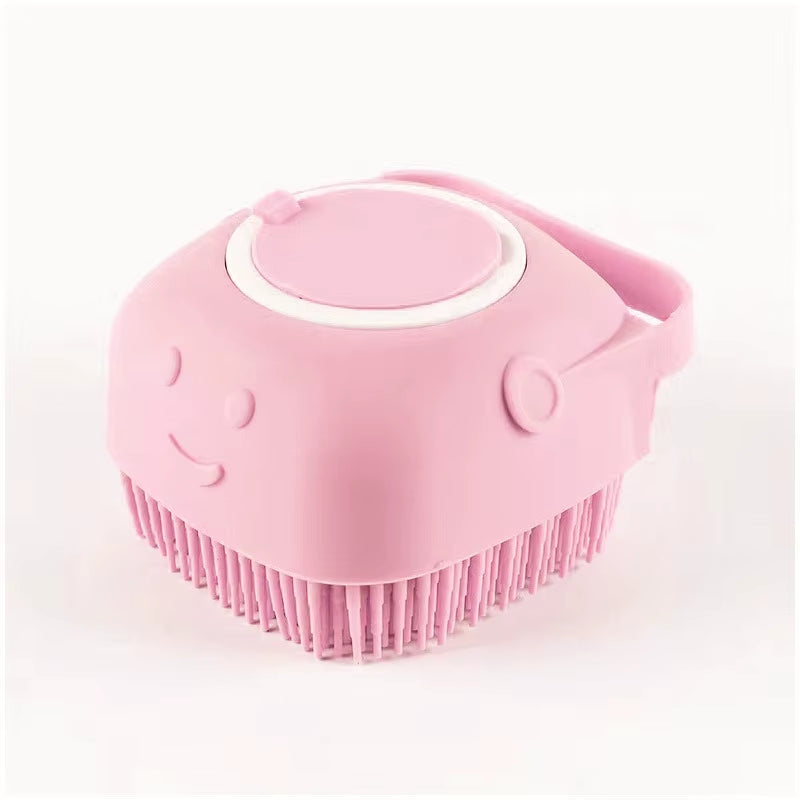 Pet Dog Shampoo Brush 2.7Oz 80Ml Cat Massage Comb Grooming Scrubber for Bathing Short Hair Soft Silicone Rubber
