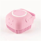 Pet Dog Shampoo Brush 2.7Oz 80Ml Cat Massage Comb Grooming Scrubber for Bathing Short Hair Soft Silicone Rubber