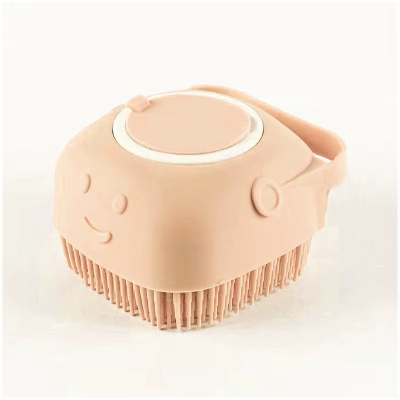 Pet Dog Shampoo Brush 2.7Oz 80Ml Cat Massage Comb Grooming Scrubber for Bathing Short Hair Soft Silicone Rubber