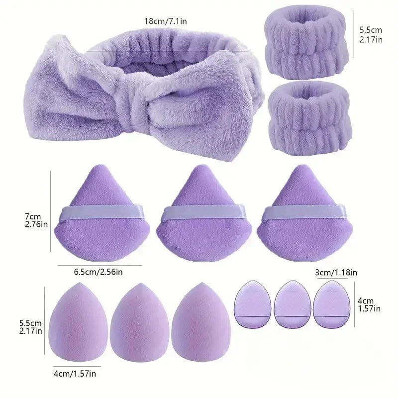 Makeup Blenders with Hair & Wrist Band Set
