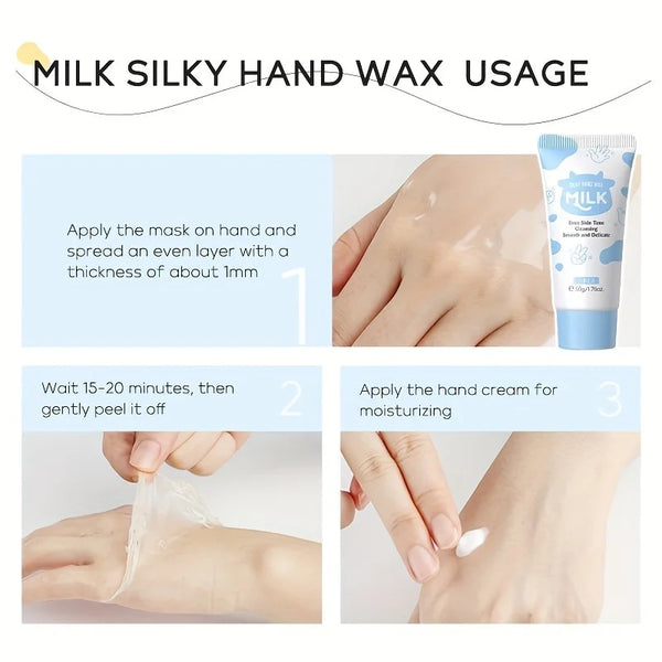 Milk Skin Care Set for Christmas Gift, Facial Cleanser & Body Scrub & Hand Wax & Eye Cream & Sunscreen & Storage Bag