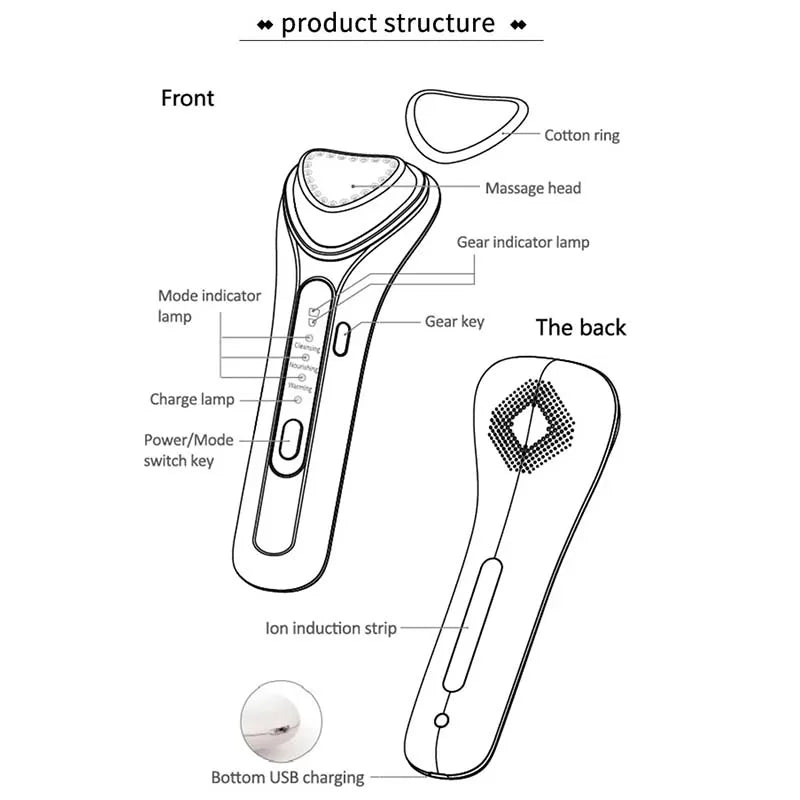 Multifunction Home Use Anti Aging Device Facials Skincare Tightening Machine Premium Face Massager for Smooth Skin Elasticity