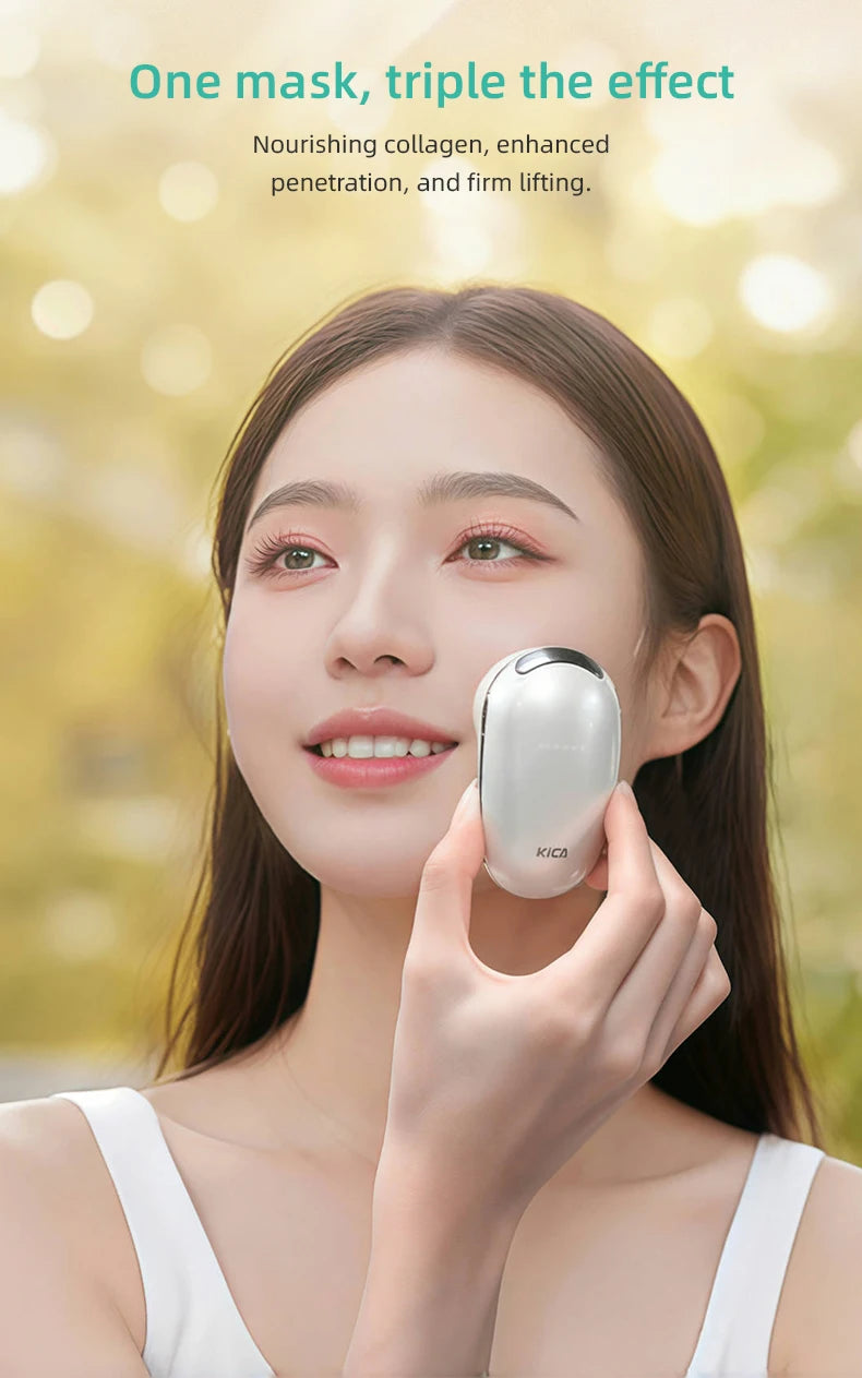 KiCA Skincare Device Face Lifting Tighten Skin Rejuvenation Gentle Warm Compress Ion Therapy Enhanced Cleansing Tool