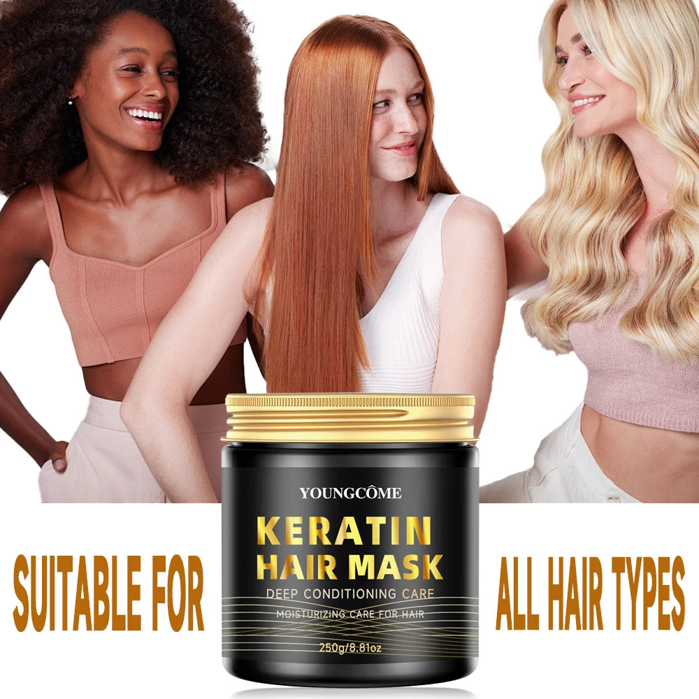 Keratin Hair Mask Professional Deep Nourishing Hair Care Repair Damaged Hair Restore Shine Suitable For All Hair Types hair care