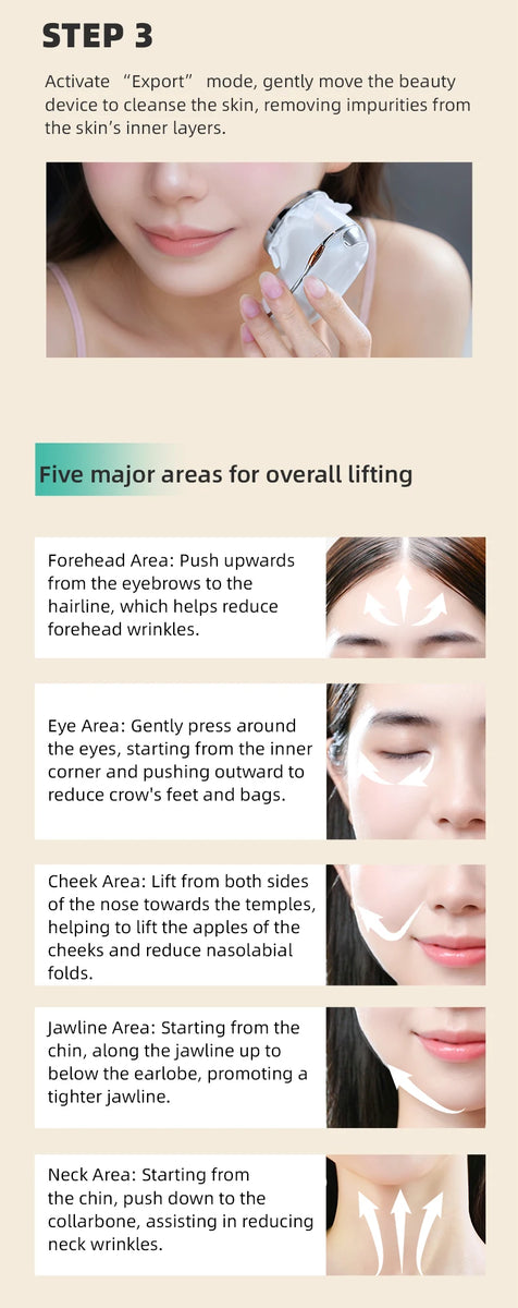 KiCA Skincare Device Face Lifting Tighten Skin Rejuvenation Gentle Warm Compress Ion Therapy Enhanced Cleansing Tool