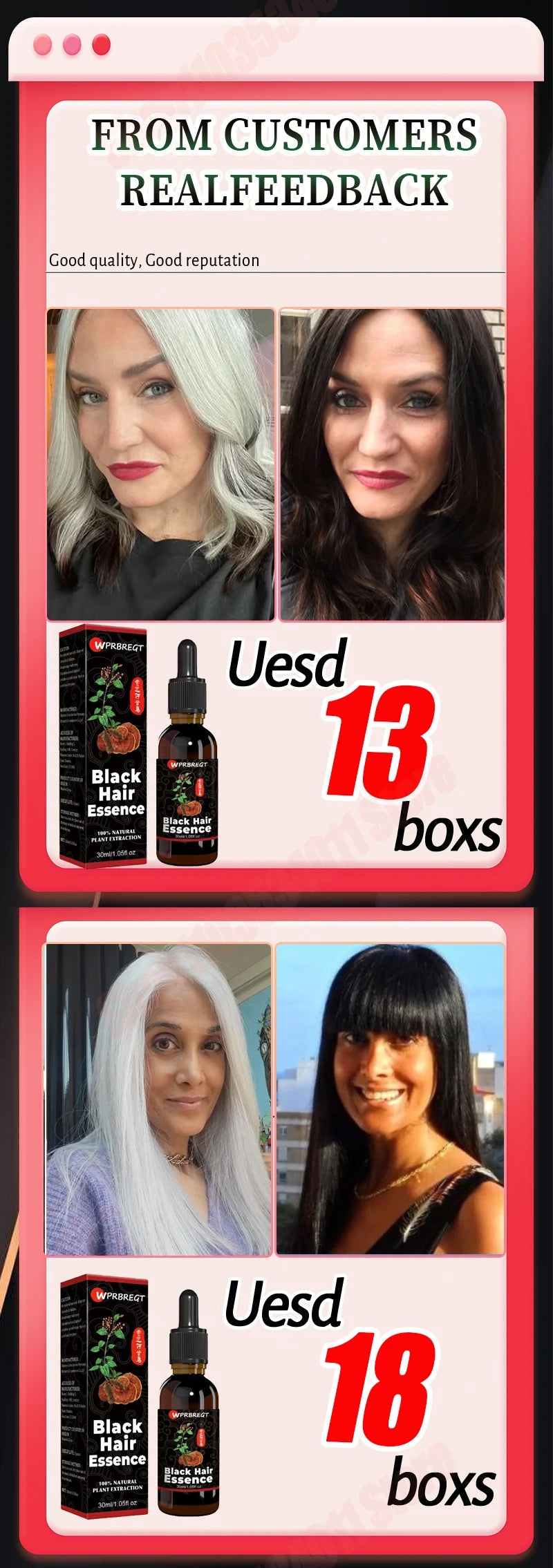 Hair care essential oil nourishes the scalp to produce black hair and refreshing oil control to strengthen hair roots