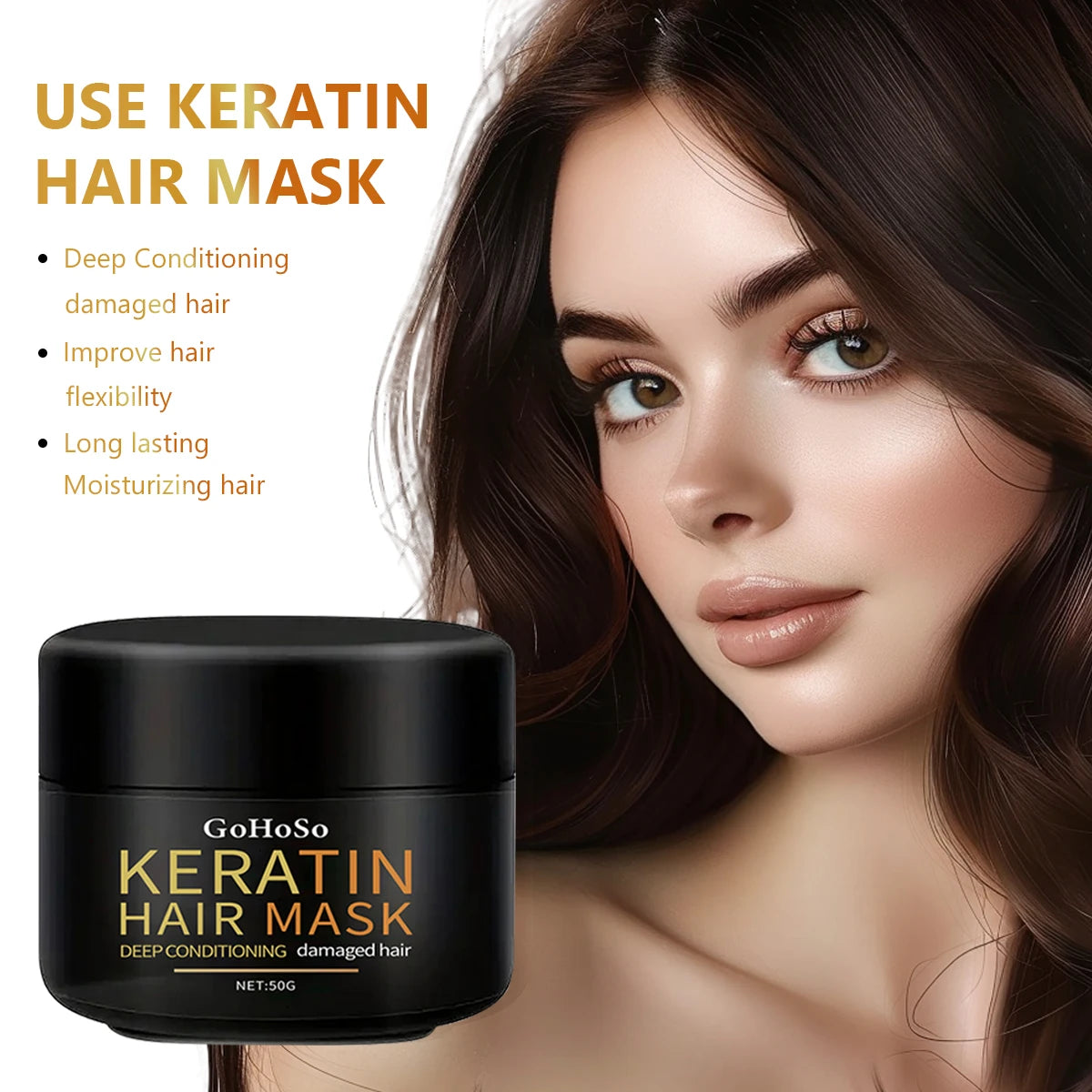 ENVISHA Keratin Hair Mask Professional Deep Nourishing Hair Care Repair Damaged Hair Restore Shine Suitable For All Hair Types