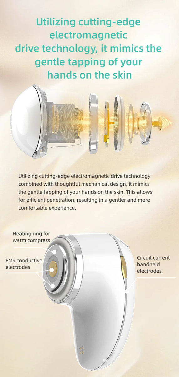 KiCA Skincare Device Face Lifting Tighten Skin Rejuvenation Gentle Warm Compress Ion Therapy Enhanced Cleansing Tool