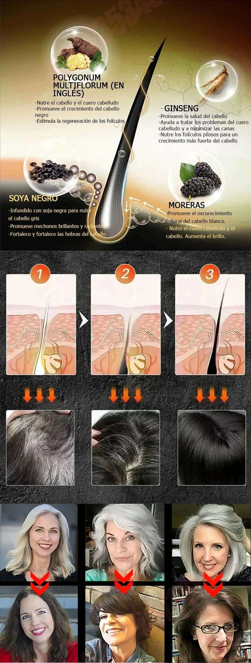 Hair care essential oil nourishes the scalp to produce black hair and refreshing oil control to strengthen hair roots
