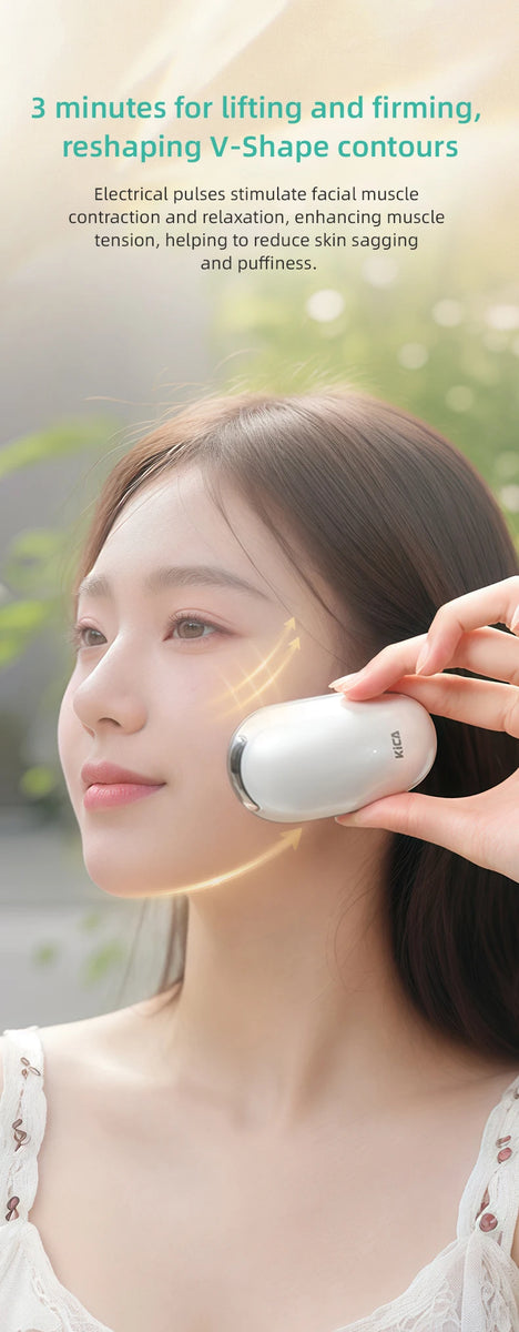 KiCA Skincare Device Face Lifting Tighten Skin Rejuvenation Gentle Warm Compress Ion Therapy Enhanced Cleansing Tool