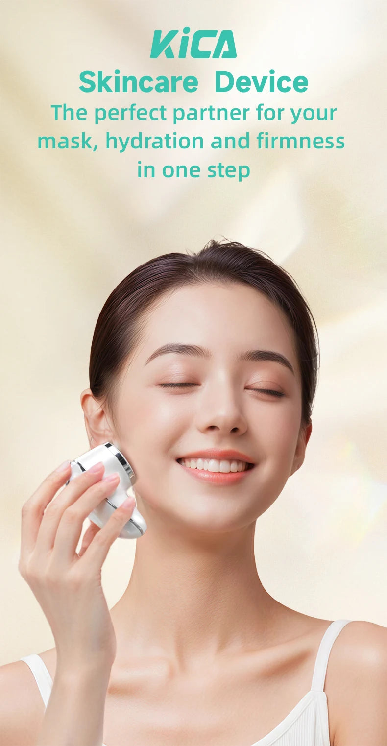 KiCA Skincare Device Face Lifting Tighten Skin Rejuvenation Gentle Warm Compress Ion Therapy Enhanced Cleansing Tool