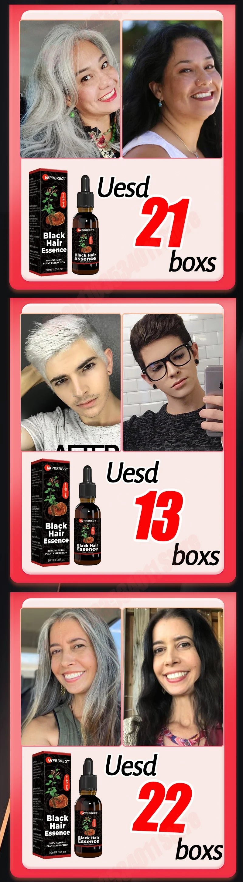 Hair care essential oil nourishes the scalp to produce black hair and refreshing oil control to strengthen hair roots