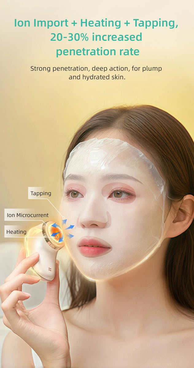 KiCA Skincare Device Face Lifting Tighten Skin Rejuvenation Gentle Warm Compress Ion Therapy Enhanced Cleansing Tool