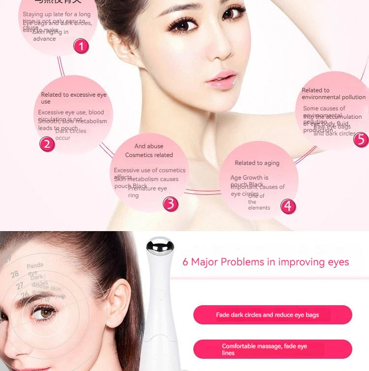 Home Electric Eye Massage Beauty Instrument Exquisite Eye Skin De-Bagging De-Watering Reduce Fine Lines Care Instrument