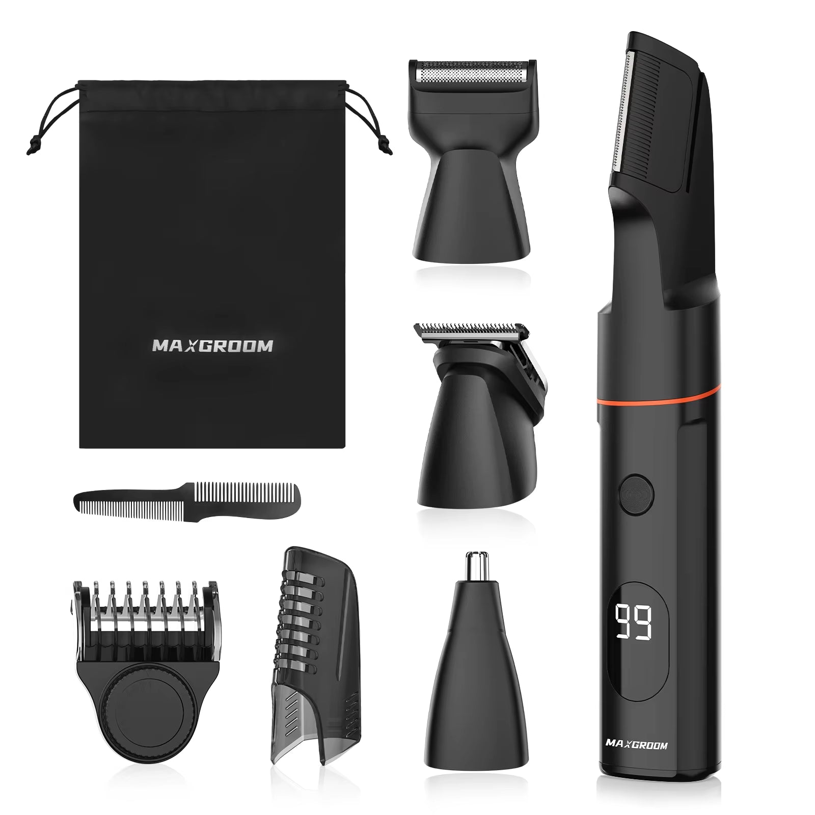 4 in 1 Body Hair Shaver Kits for Men Nose/Beard Hair Trimmer Electric IPX6 Waterproof Groin Pubic Hair Shaver for Man