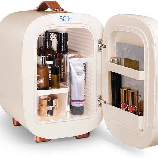 Mini Fridge, Professional Compact Fridge for Skincare, Mini Cosmetics, Makeup, 5 Liter (Cream White, 5L)