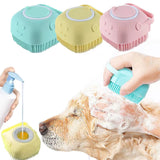 Pet Dog Shampoo Brush 2.7Oz 80Ml Cat Massage Comb Grooming Scrubber for Bathing Short Hair Soft Silicone Rubber